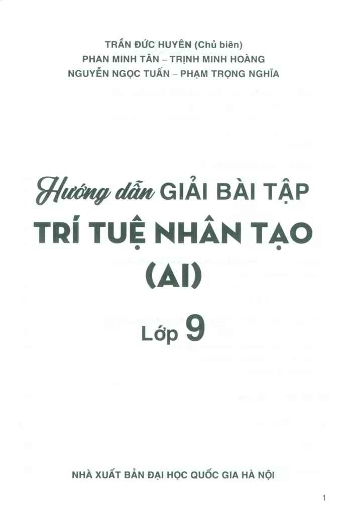 HƯỚNG DẪN GIẢI BÀI TẬP TRÍ TUỆ NHÂN TẠO AI LỚP 9